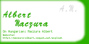 albert maczura business card